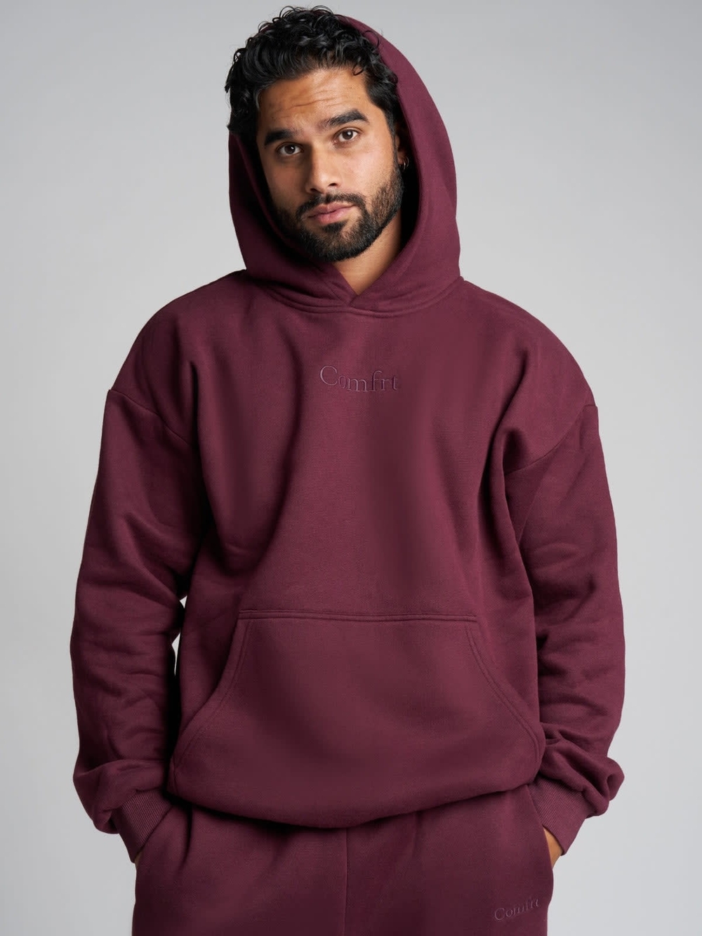 Comfort Oversized Hoodie - Deep Plum - Picture 2 of 2